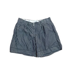 Anthropologie Long Boxer Shorts Blue White Button Fly Sz XL NEW